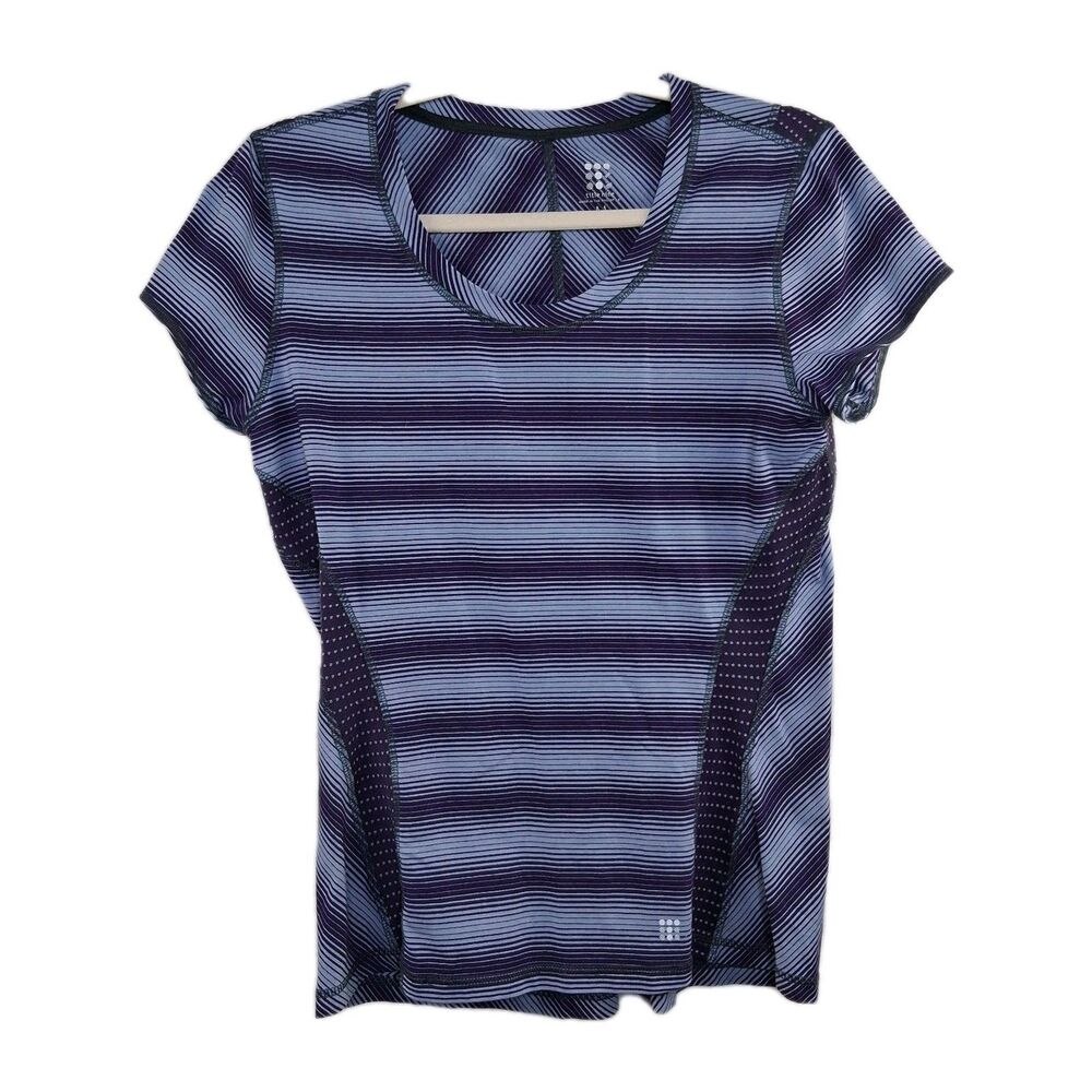 Title Nine Henerala Dusk Stripe Short Sleeve Performance Top Size M Athleticwear